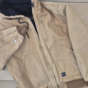 Walls Duck Jacket Men's‎ Large Tall Lined Workwear Canvas Coat *Broken Zipper*